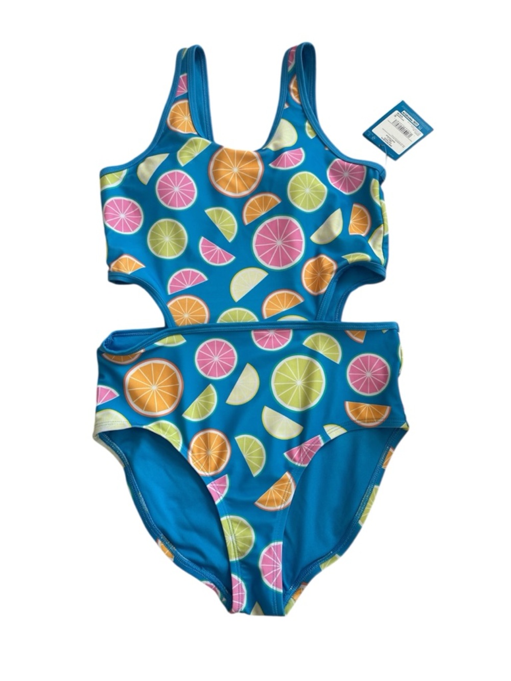 NWT DSG Girls’ "Main Squeeze" Citrus Cut-Out One Piece - Size Large